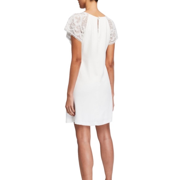 NWT Aidan Mattox Lace SS Crepe Trapeze Dress SZ 0 - Picture 2 of 7